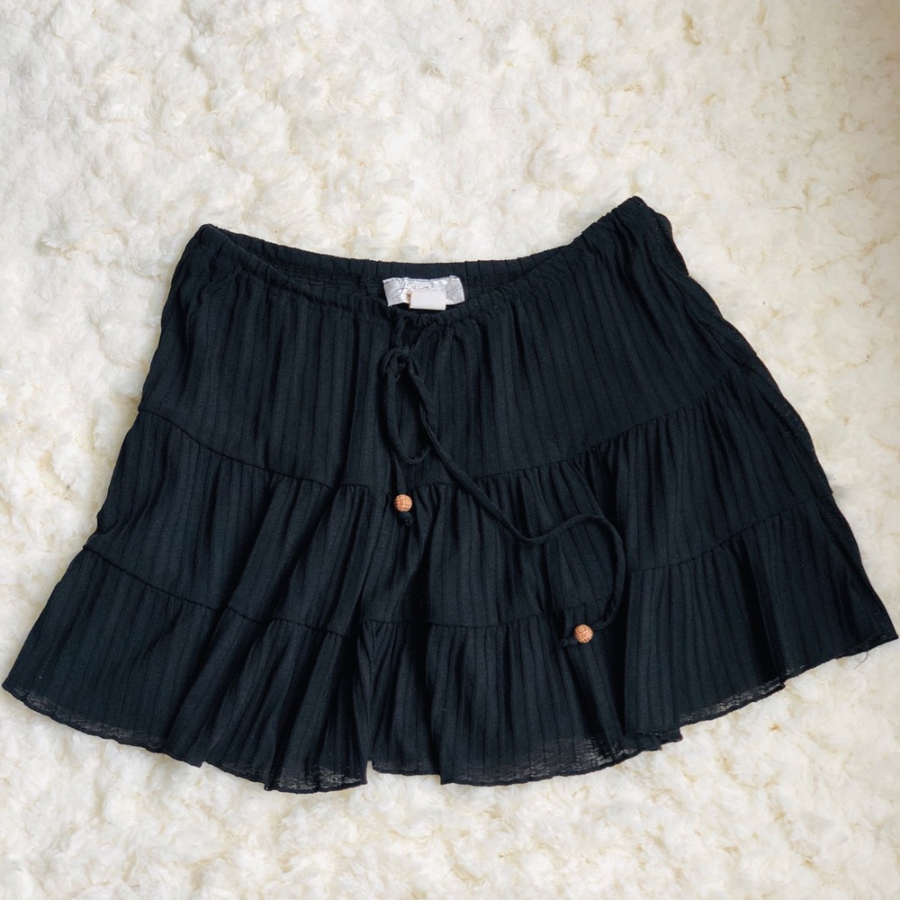 Black mini skirt